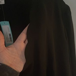 Nine Britton Ivana Scallop Detail Black deep v-neck Longsleeve Blouse - XL